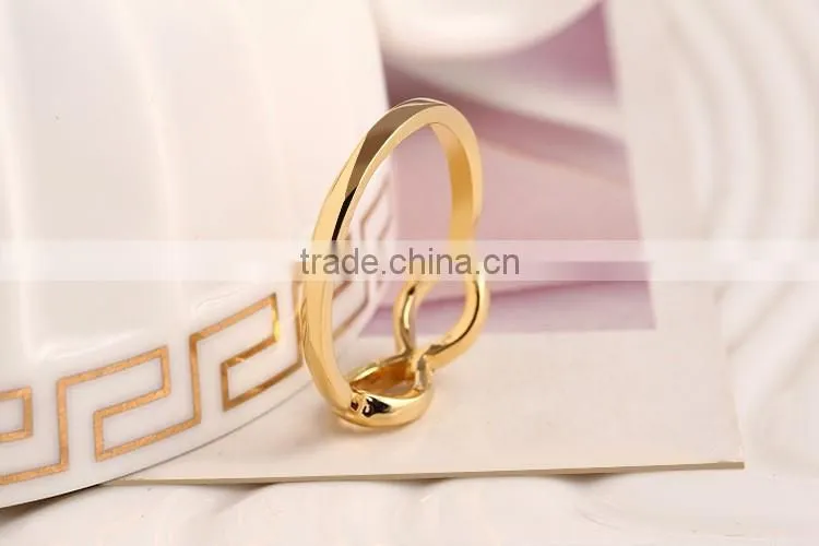 Alloy plated girl's lovely jewelry bowknot rings gold