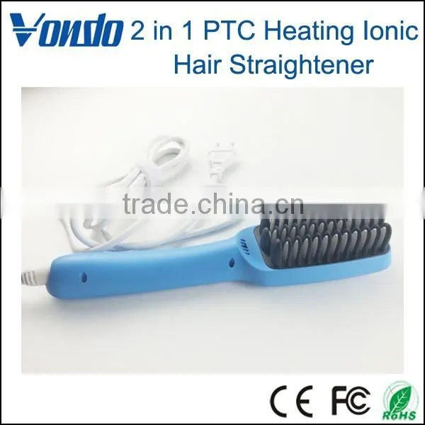 VONDO 2 in 1 PTC Heating Ionic Hair Straightener Comb
