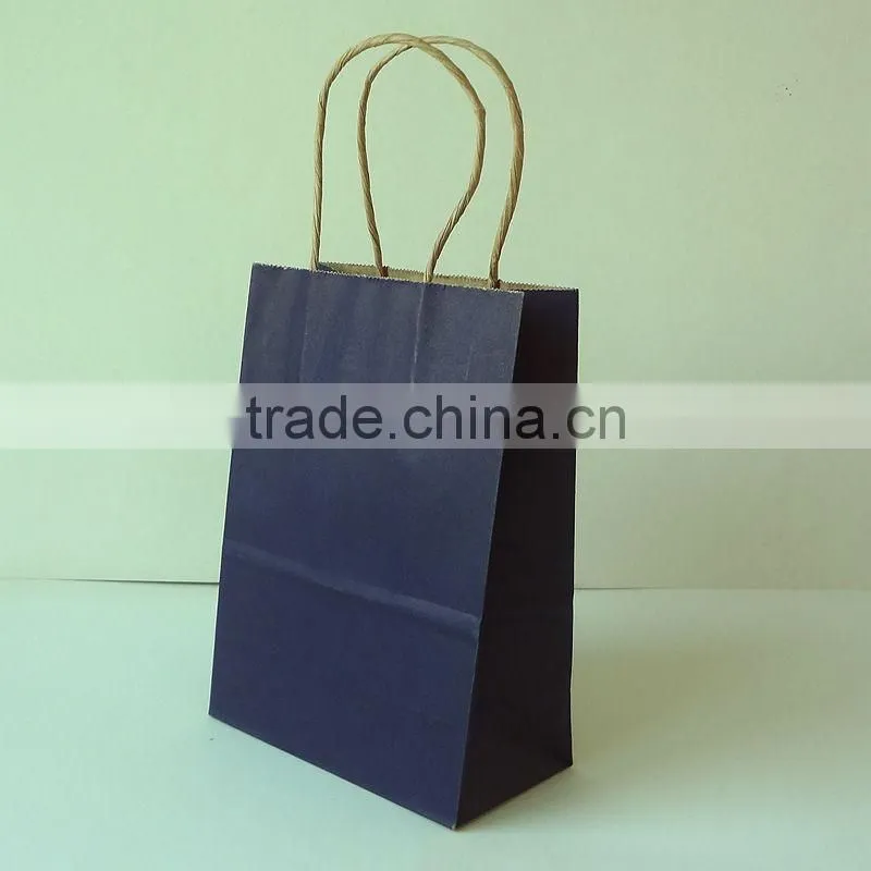 stand up kraft folding paper shopping bag for garment or gift