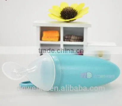 Silicone Extruding Assisted Food Feeder Weaning Spoon Feeding Bottle Spoon