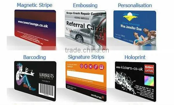 Silk-screen printing Metallic silver 0.38mm pvc card