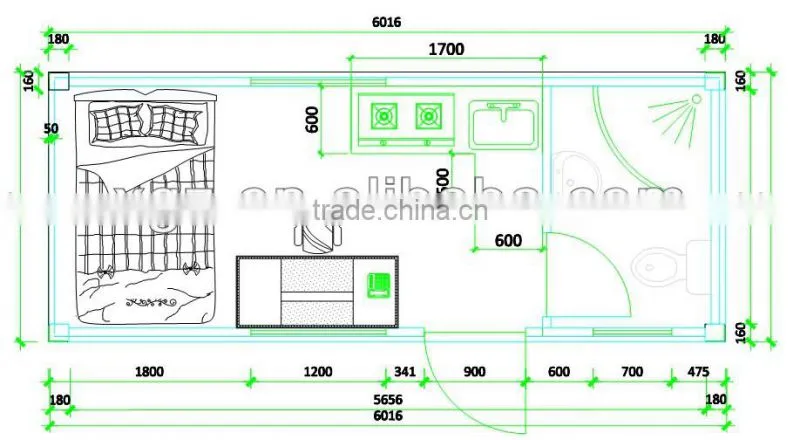 20ft Container House for Office Toilet Bathroom Shower
