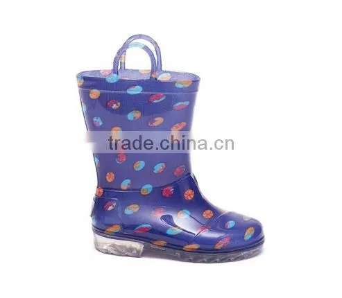 Boys Clear PVC Rain Boots With Handle