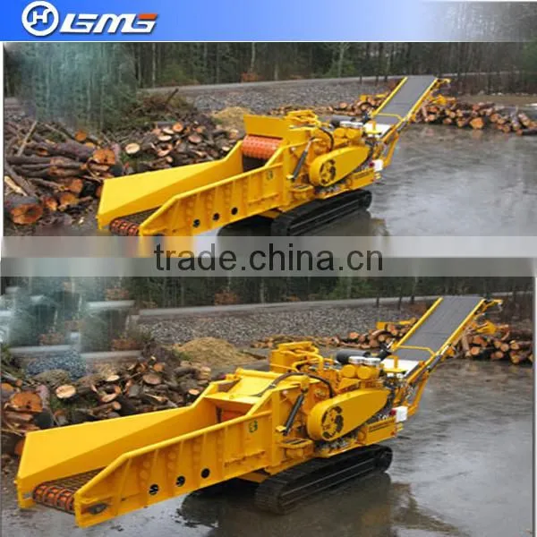30TPH large capacity mobile wood chipper track crawler type wood crusher system