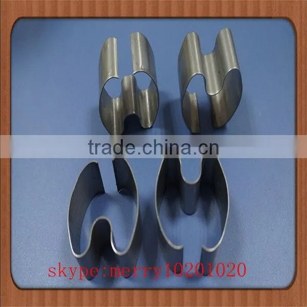 high precision spring steel button clip, v spring clip in china factory ISO9001 passed