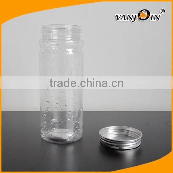 Empty Food Grade Plastic Food Storage Jars 330ml with Aluminum Cap