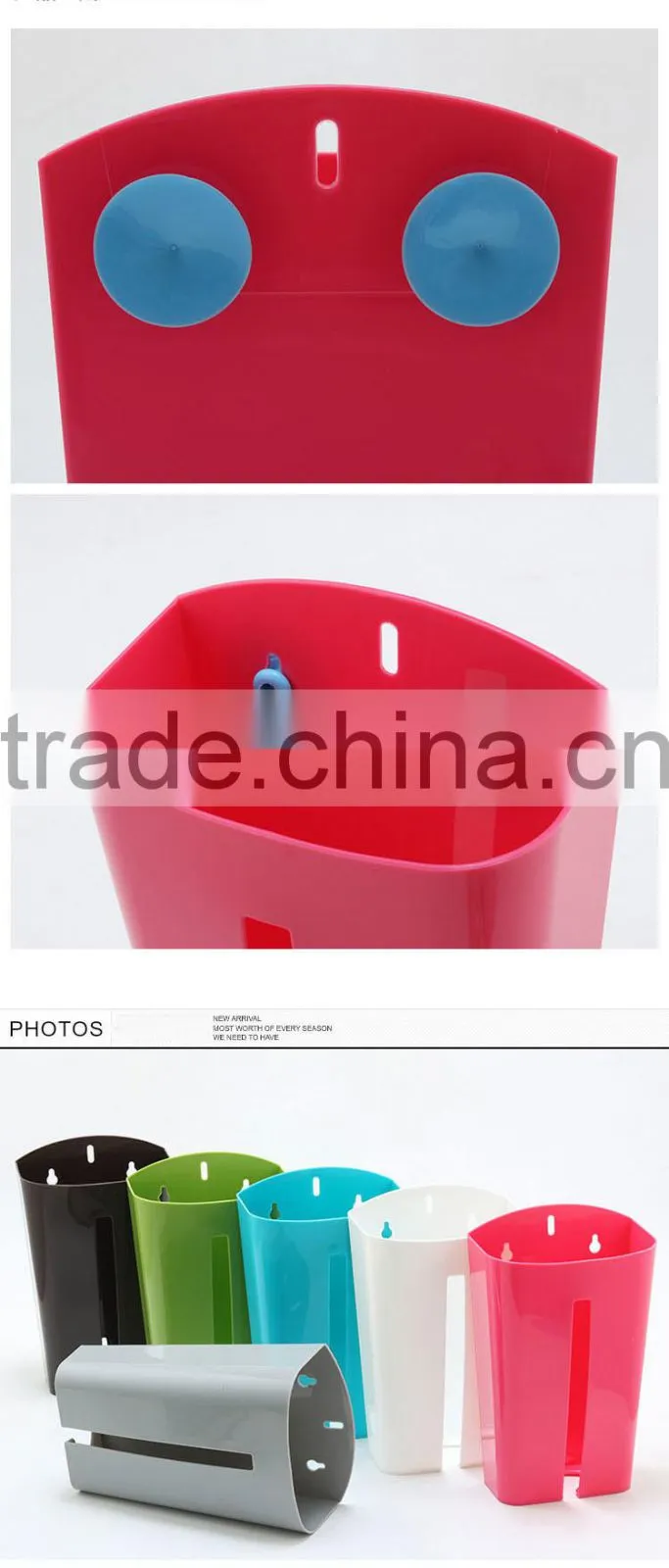 Wall mounted rubbish garbage plastic shopping bag storage box holder