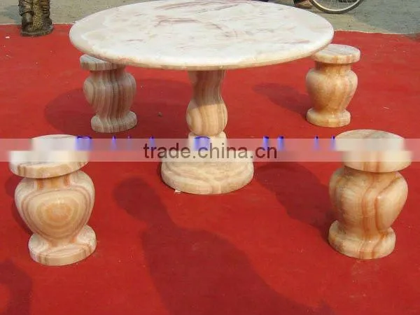 Outdoor garden marble bench