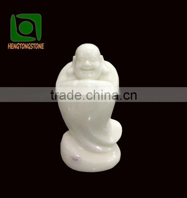 White Marble Happy Buddha Statue