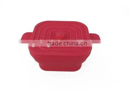 Portable Collapsible Silicon Bowls with Lids