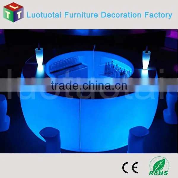Modern mobile round led bar counter with RGB color changing