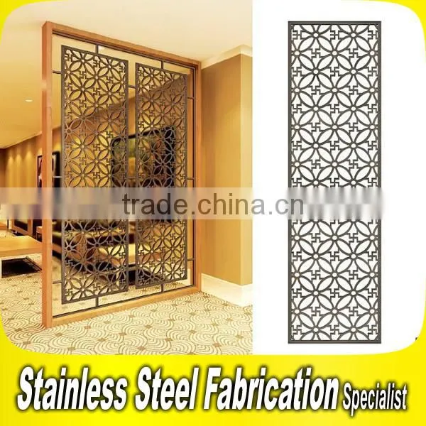 Stainless Steel Dubai Room Divider Screen For 5 Star Hotel Decoration