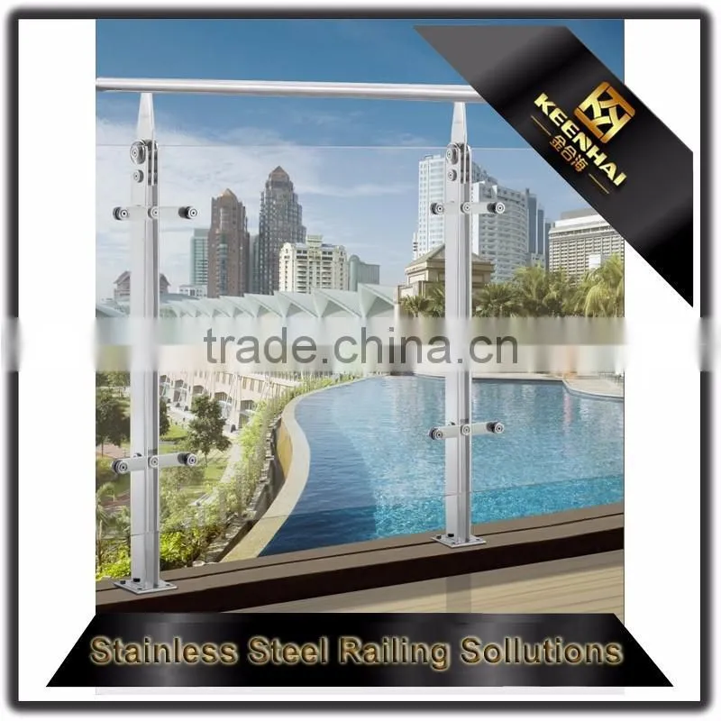 Outdoor Design Balcony Terrace Stainless Steel Balustrade with Glass