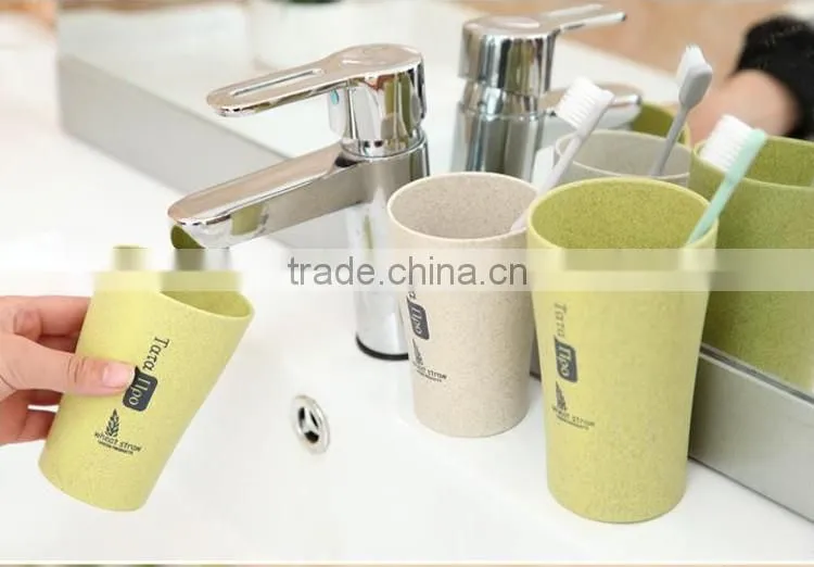 New design natural Environmental protection wheat biodegradable cups for brushing teeth