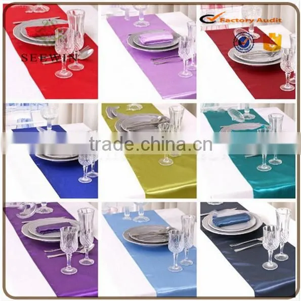 wedding elegant purplesatin table runner for wedding decoration