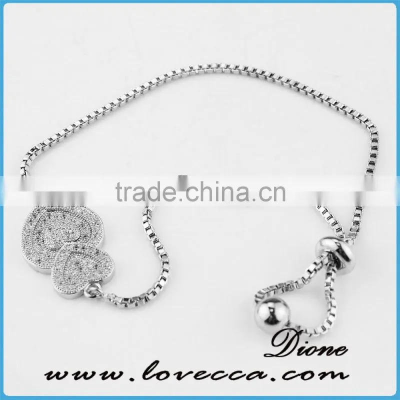Adjustable micro pave CZ Bracelet,Cubic Zirconia Chain Bracelet for girls and women