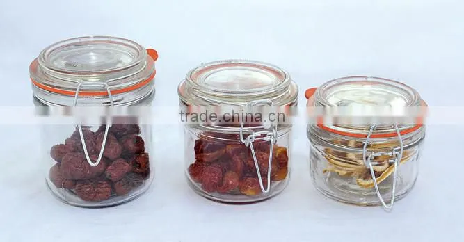 glass jar for spice with folding top