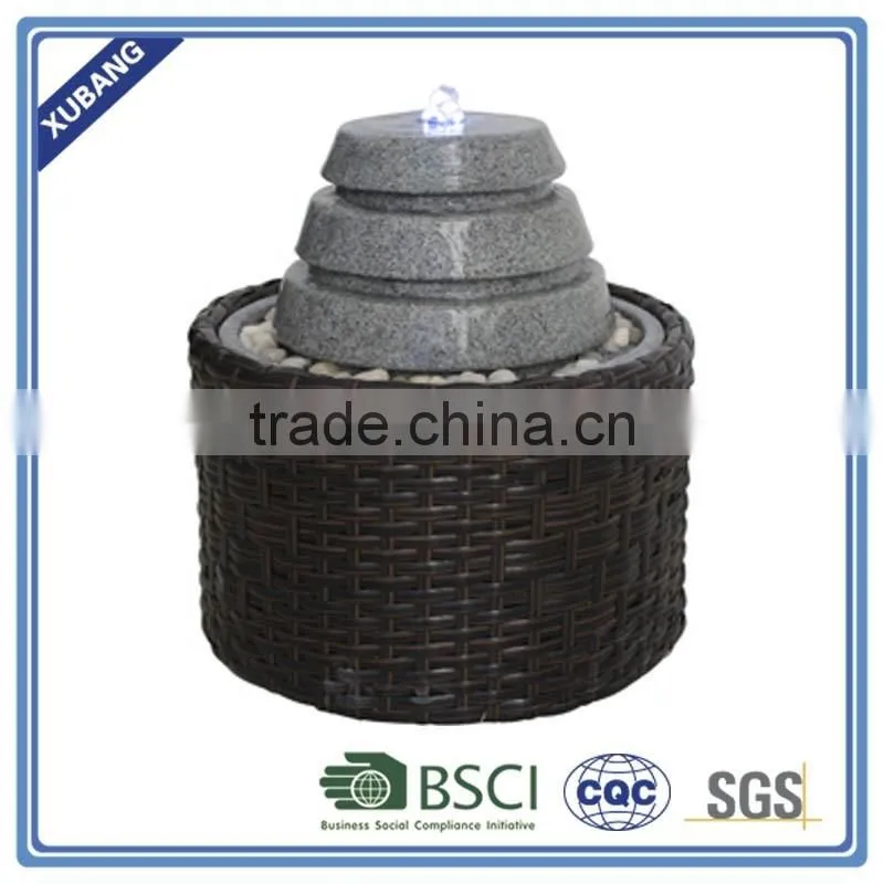 abstract home decor waterfall fountain rattan round fountain
