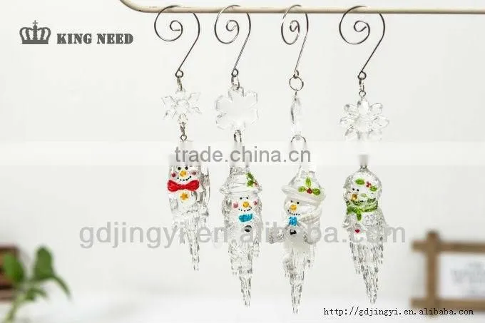 acrylic snowman head icicle Xmas hanging decorations