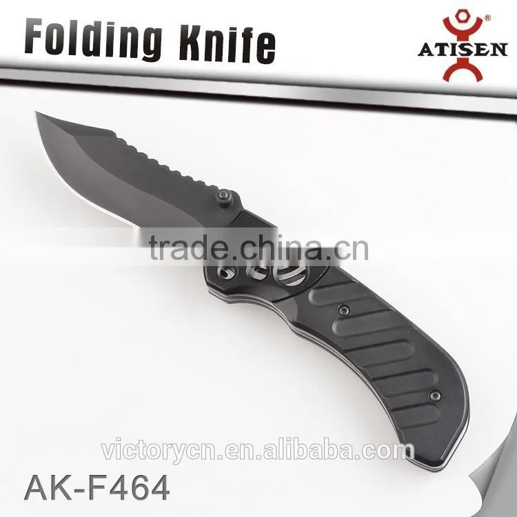 New Camping Pocket Knife Black coating Blade Aluminum Oxide Handle Tactical Hunting Folding Knives