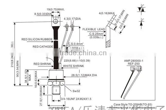 KS200A1600V Triac 3CT bidirectional spiral thyristor