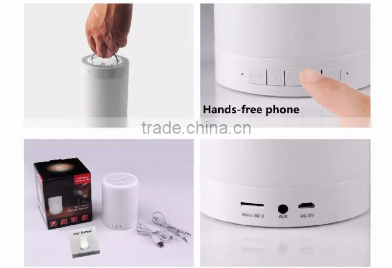 MP3 Player Portable Led Touch Sensor Table Lamp With Mini Bluetooth Speaker