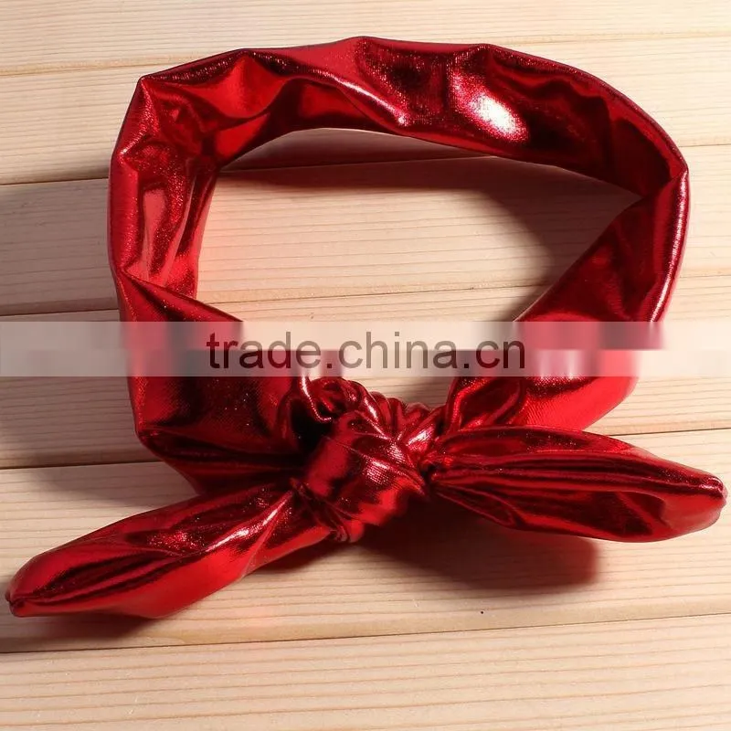 elastic fabric bow flower headband for kids hair accessories