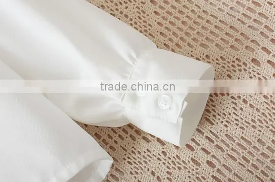 ladies new design fashion white chiffon shirt ; blouse ;