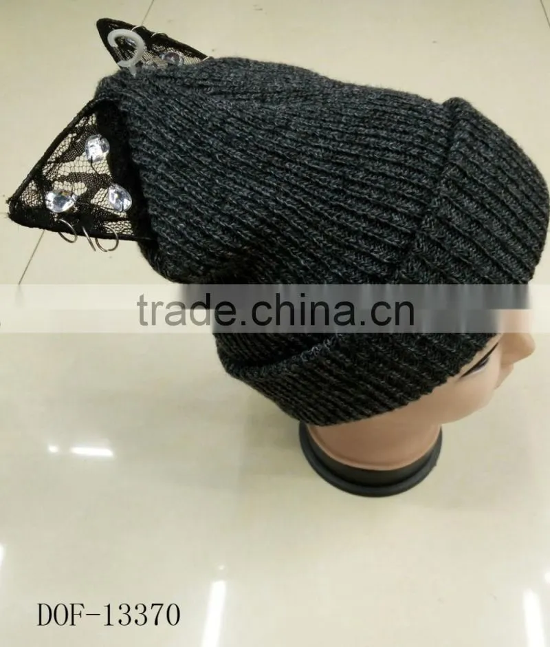 2016 Fashion the latest woman man cute 100%acrylic crochet knitted cap for winter