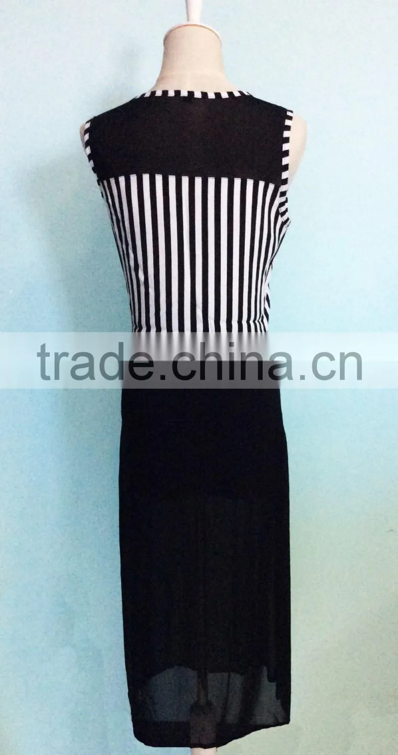 cheapsale china supplier summer women chiffon matching fashion casual dresses