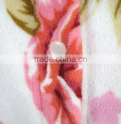 women's 100% polyester Printed coral fleece bathrobe