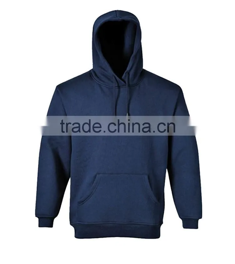 100% cotton plain hoodie long sleeve hooded fleece men sweatshirt