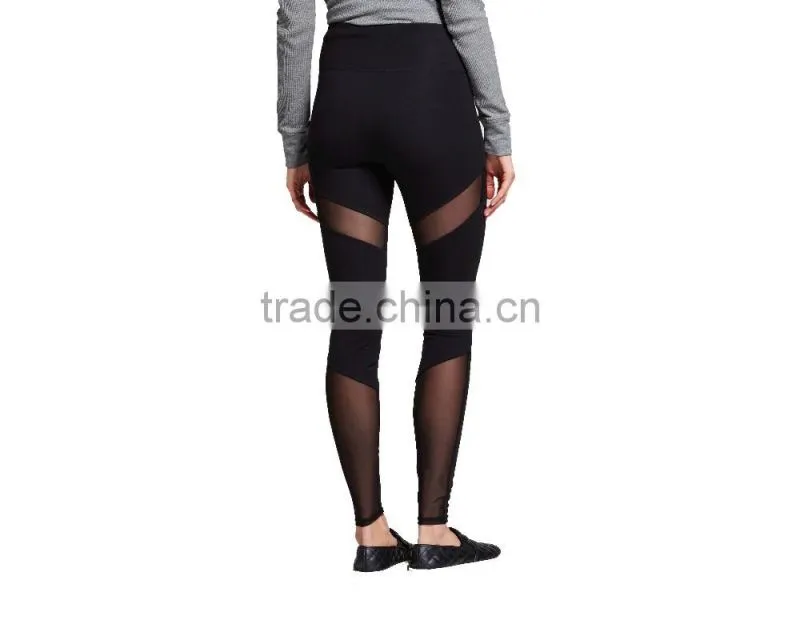2017 Perfect fit custom new mix Women's fitness Yoga Legging with mesh yoga pants wholesale