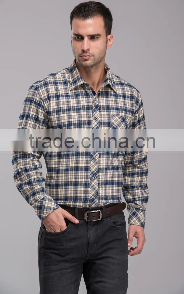 Bulk wholesale plaid flannel shirt European & America style with competitive price
