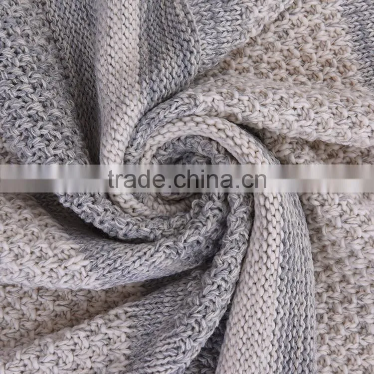 100% acrylic very warm super soft low price knitted blanket