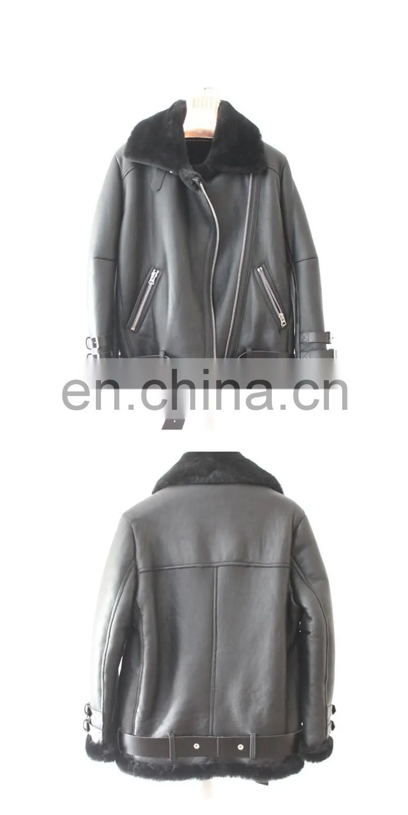 Excellent Quality Winter Warm Lamb Skin Leather Jacket
