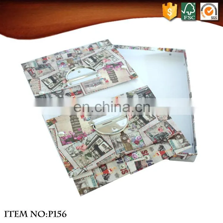 Large Volume Foldable Cardboard clothes toy Storage Box with Handles