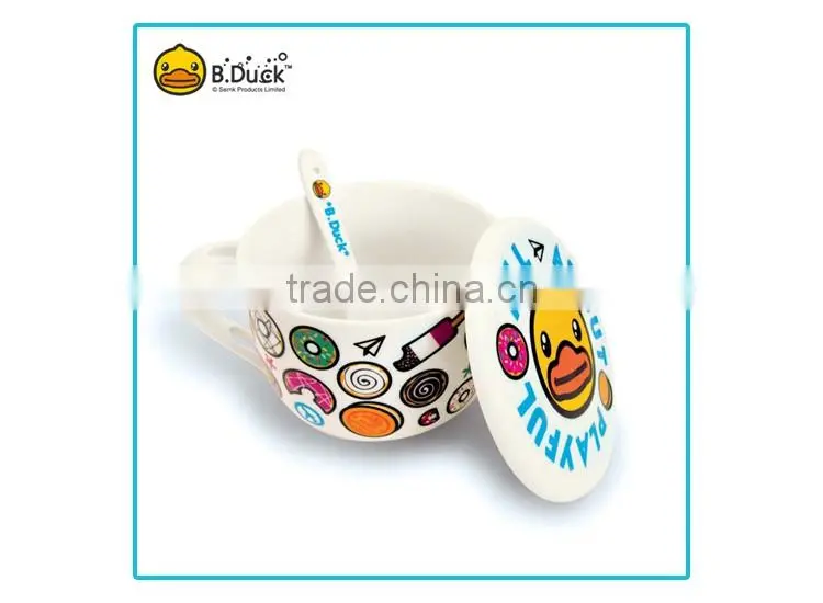 Custom design ceramic cookware bowl & spoon set for promotional gifts