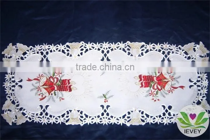 New arrival high quality table cloth embroidered table cloth wedding tablecloth christmas design fabric tablecloth