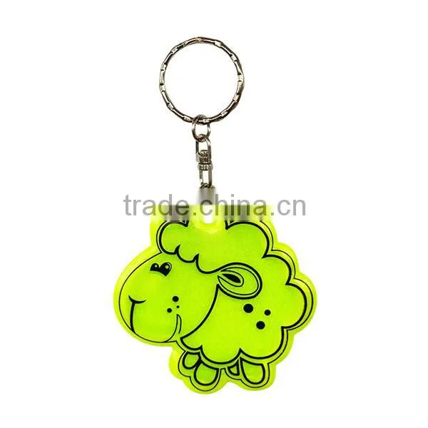 promotional gifts soft pvc custom reflective keychain for safety