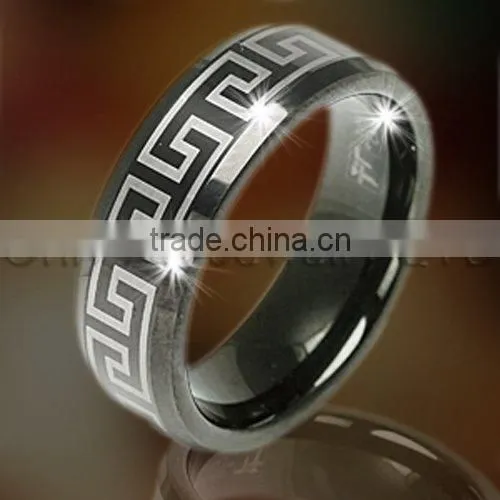 engraving tungsten ring costume fashion jewelry