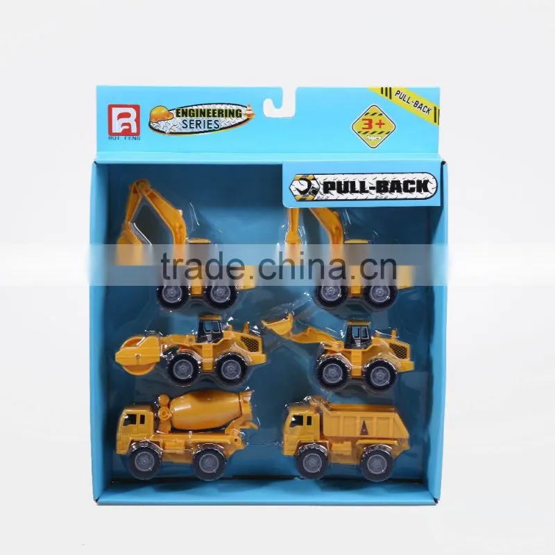 6 In 1 Mini Construction Trucks Playset