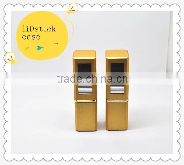 Lip balm alu tube with golden color, metal lipstick container