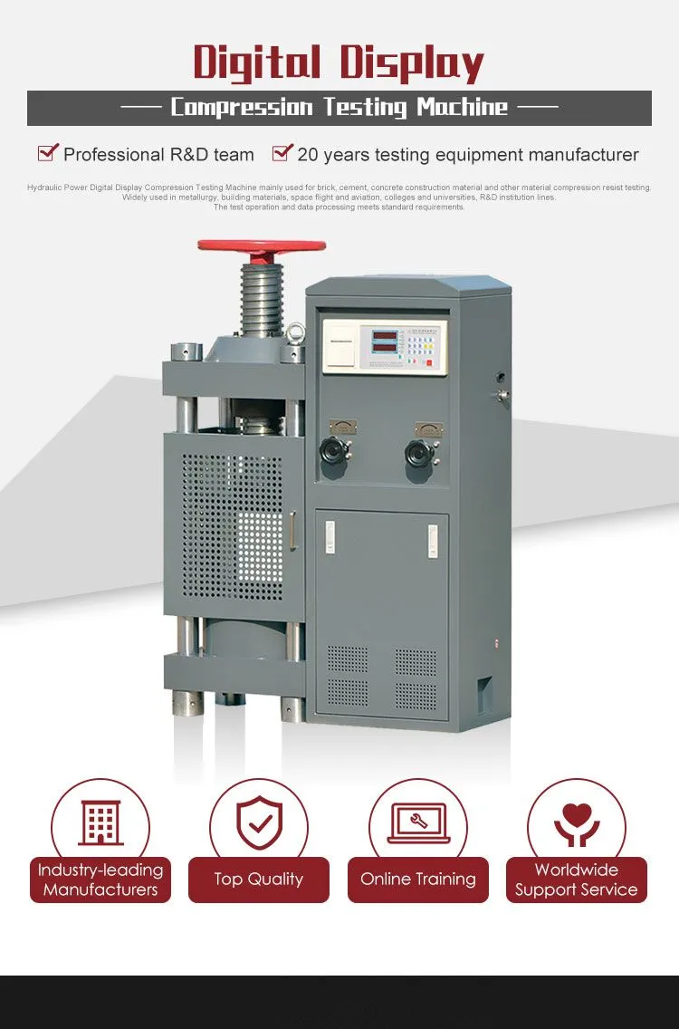 New Design Microcomputer Tester China Compression Testing Concrete Compressive Strength Machine