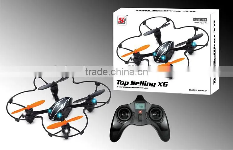 New arrive!!2.4G 4-Channel FY316 RC mini drone quadcopter 2015 with light and frame