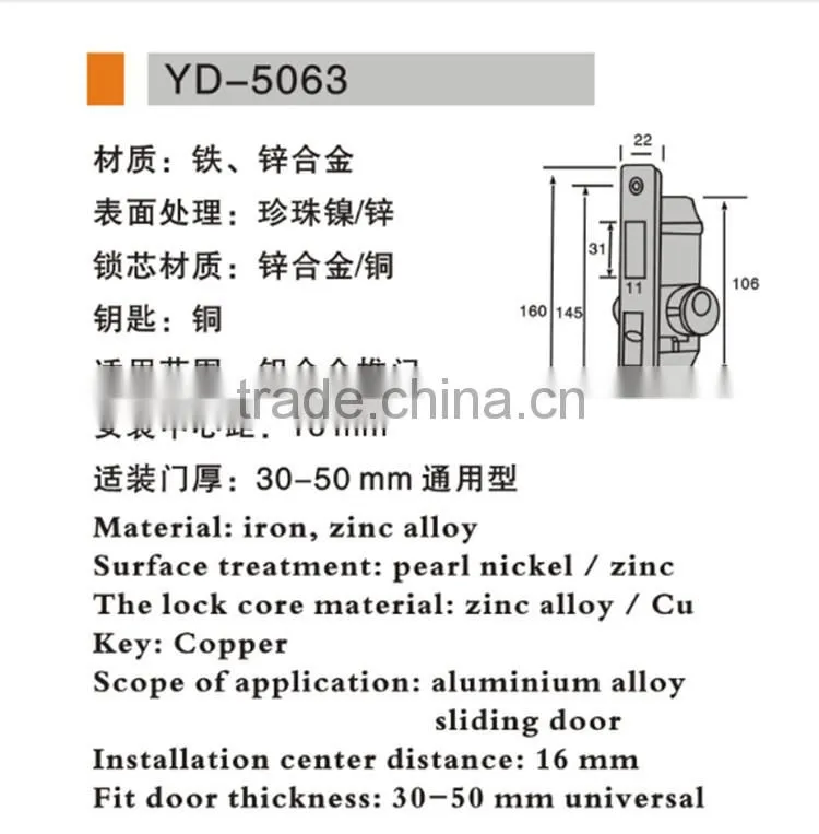 Good quality iron or zinc alloy material hotel door lock system for hotel door series