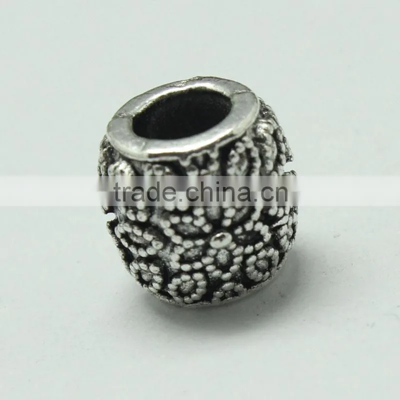 Pdora Jewelry Accessories Cylinder Carving Slider DIY Zinc Alloy Beads for Bracelets