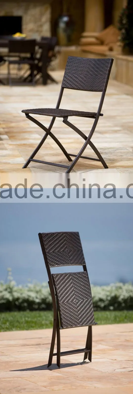 Easy Three-piece Balcony Foldable Cast Aluminum Outdoor Furniture Metal Miami Rattan Furniture