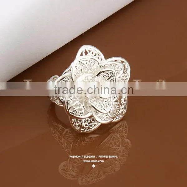 Lekani artificial rose flower filigree silvers