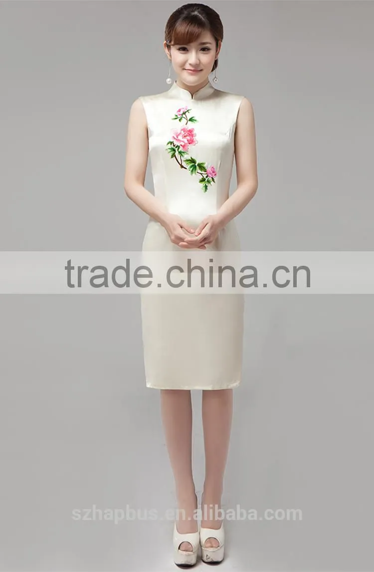 Hot new fashion embroidered dress handmade embroidery made in china